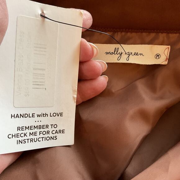 Molly Green Brown Open Cut Out Back Long Sleeve Fitted VNeck Tuxedo Jacket M - Picture 6 of 9